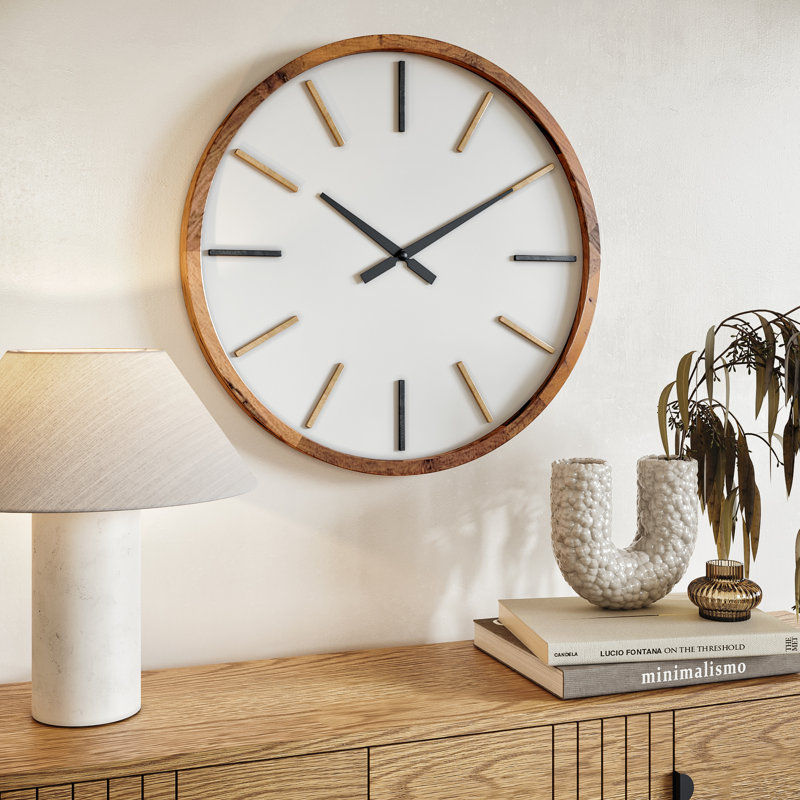 Wade Logan® Kali Minimalistic Wood Round Wall Clock & Reviews